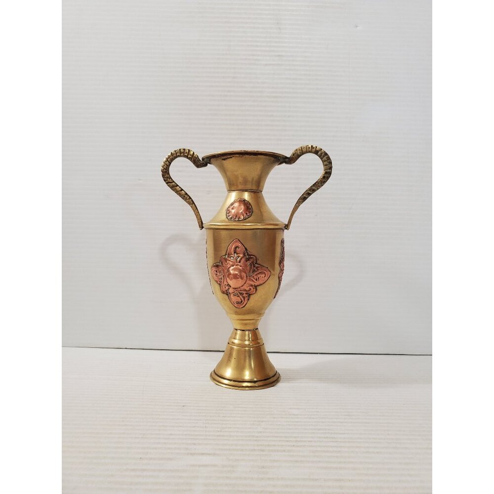 vintage brass vase - vintage brass vase - brass vase with handle - vintage brass